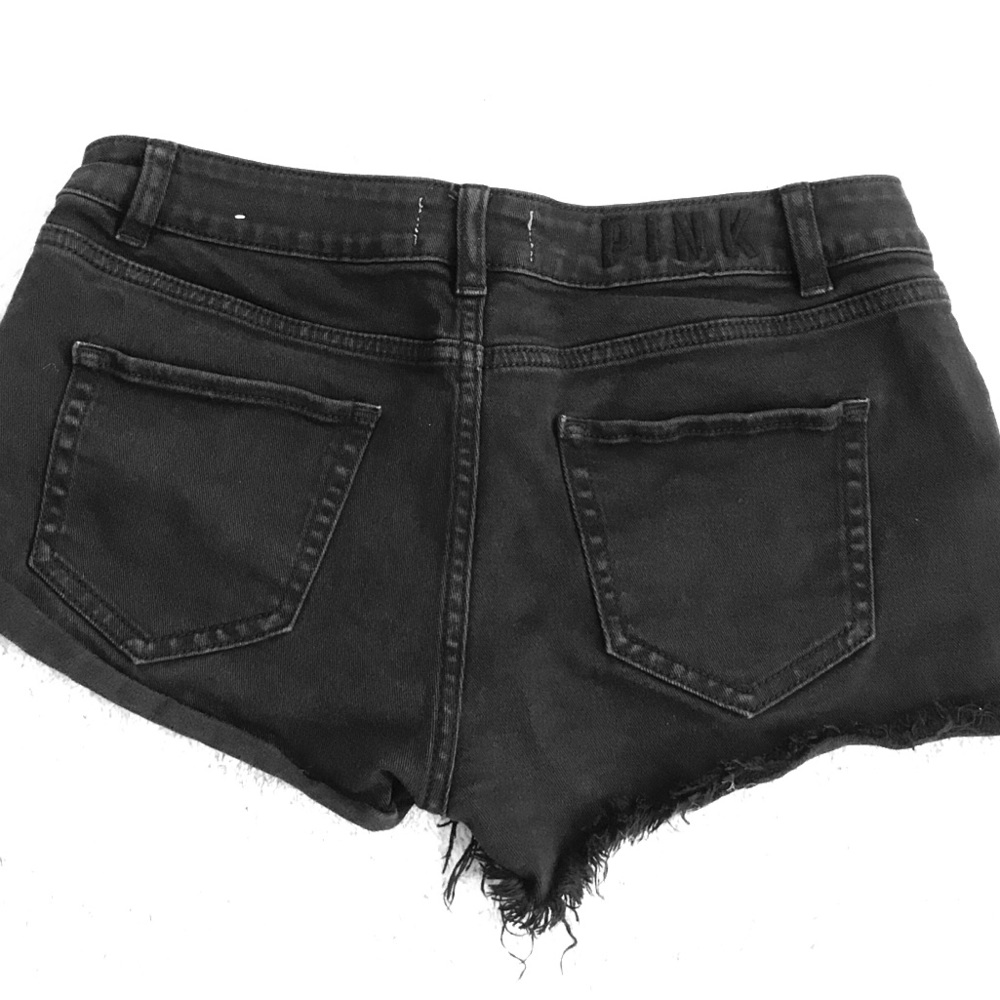 VS Pink Black Cut-off Jean Shorts